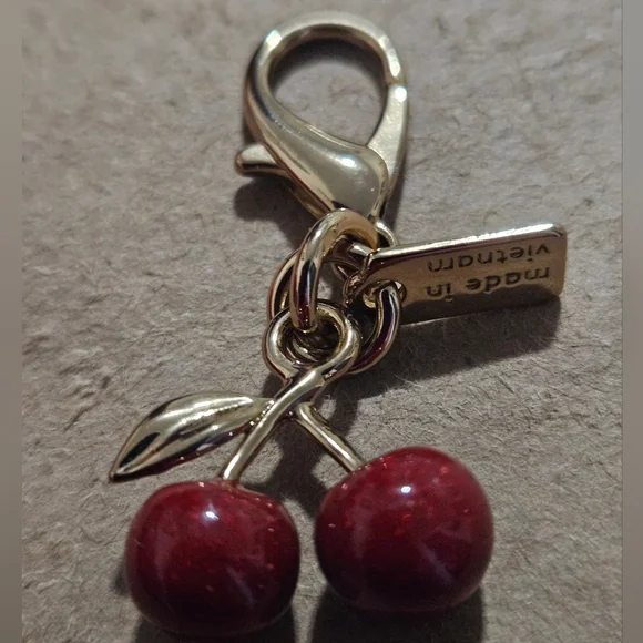 Mini Coach Cherry Red and Gold Keychain - Picture 4 of 5